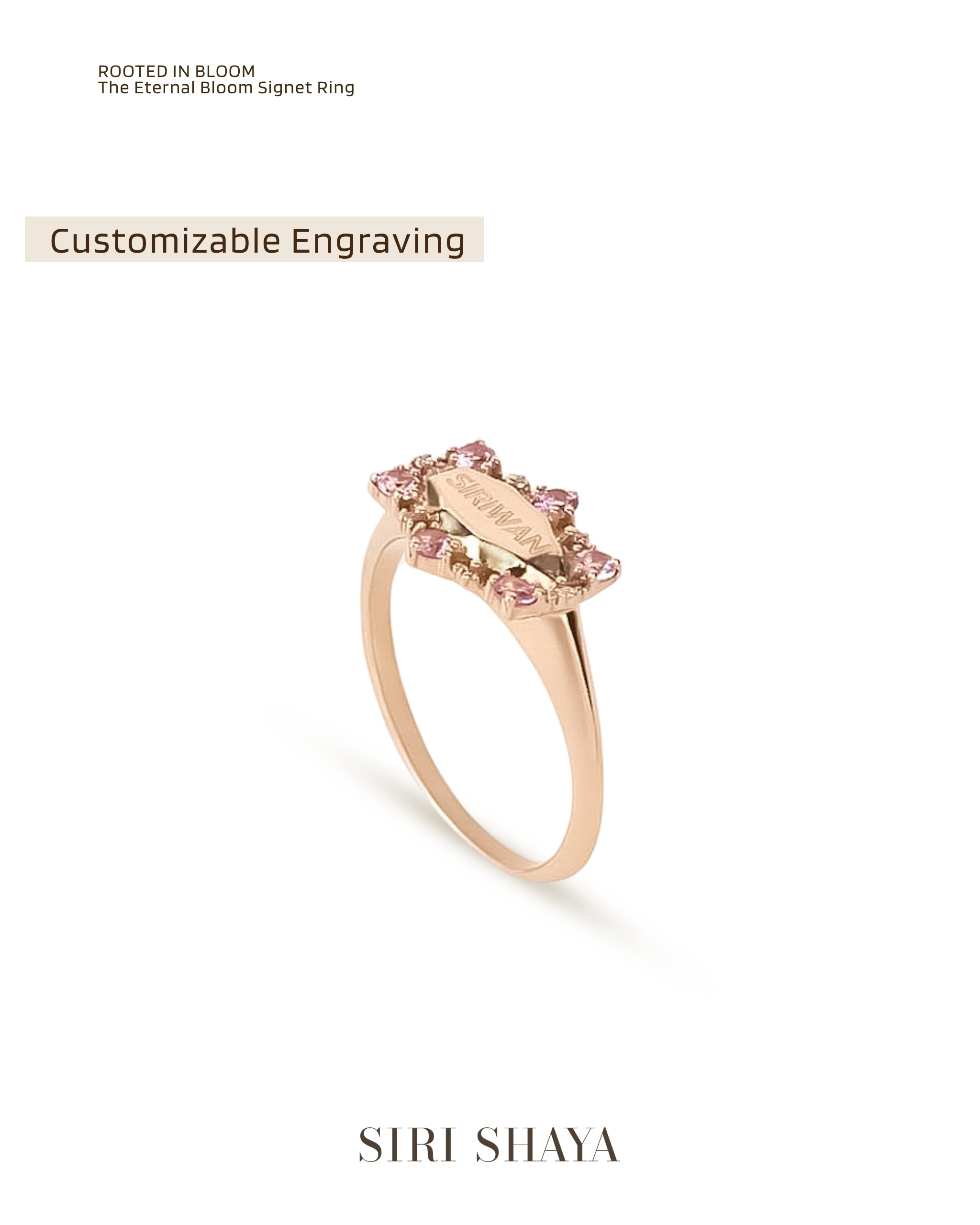 The eternal bloom signet ring (customizable engraving) - Image 6